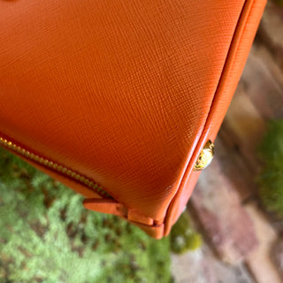 PRADA Promenade Orange Saffiano Lux Dome Top Handle