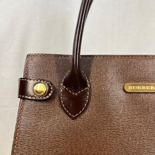 BURBERRY Vintage Haymarket Check Shadow Horse Brown Tote