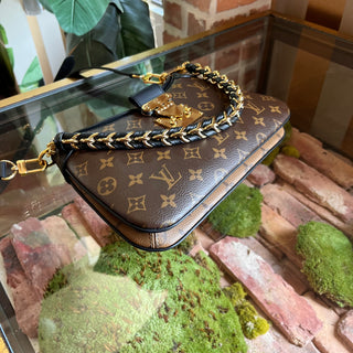 LOUIS VUITTON Twinny Reverse Monogram Brown Canvas Shoulder Bag