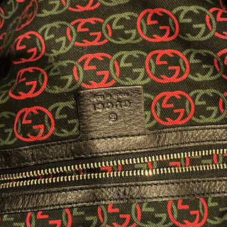 GUCCI Britt Medium Black Leather Tote Bag