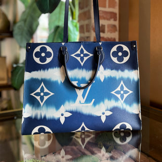 LOUIS VUITTON Onthego Monogram Escale Blue Canvas Tote Bag