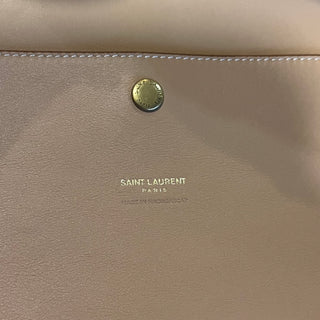 SAINT LAURENT Natural Raffia Logo Tote Bag