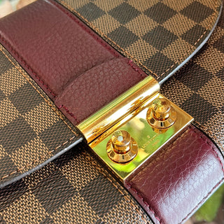 LOUIS VUITTON Wight Damier Ebene Bordeaux Canvas Shoulder Bag