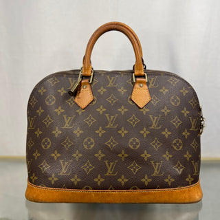 LOUIS VUITTON Alma MM Brown Monogram Canvas Vintage Satchel Bag