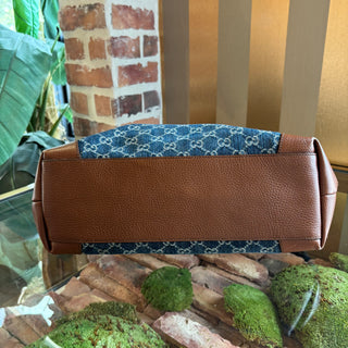 GUCCI GG Denim Ophidia Medium Tote