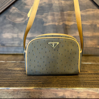 SAINT LAURENT Vintage Brown Canvas YSL Crossbody Bag