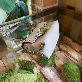 VALENTINO GARAVANI Mini Rockstud Pink Smooth Leather Crossbody Bag