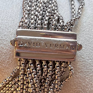 DAVID YURMAN Sixteen-Row Sterling Silver Pearl Chain Bracelet