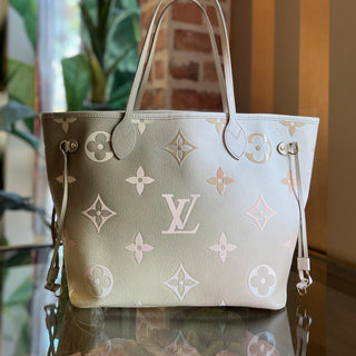 LOUIS VUITTON Neverfull MM Sunset Kaki Spring in the City Monogram Canvas Tote