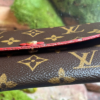 LOUIS VUITTON Coquelicot LV Monogram Canvas Emilie Wallet