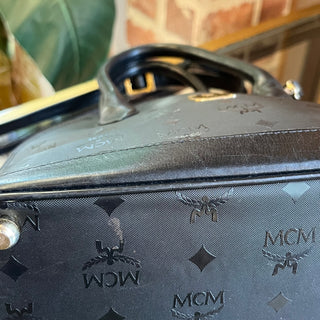 MCM Black Vintage Visetos Monogram Canvas Top Handle