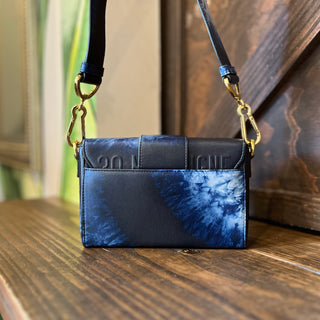 CHRISTIAN DIOR Montaigne 30 Tie-Dye Blue Micro Leather Crossbody Bag