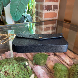 LOUIS VUITTON Pochette Felicie Black Empreinte Leather Crossbody