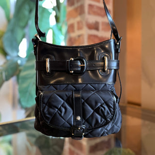 BURBERRY Black Quilted Nylon Messenger Bag