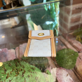 GUCCI Vintage White GG Logo Key Holder Pouch