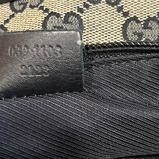 GUCCI GG Web Boat Pochette Canvas Hand Bag