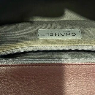 CHANEL Boy Bag Maroon Quilted Patent Leather Shoulder Bag