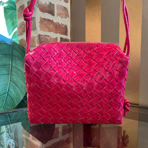 BOTTEGA VENETA Pink Patent Leather Loop Bag TS3126