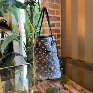 LOUIS VUITTON MM Neverfull Grey Denim Monogram Jacquard Tote Bag