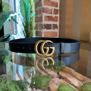 GUCCI GG Marmont Black Leather Belt 95/38(10US)