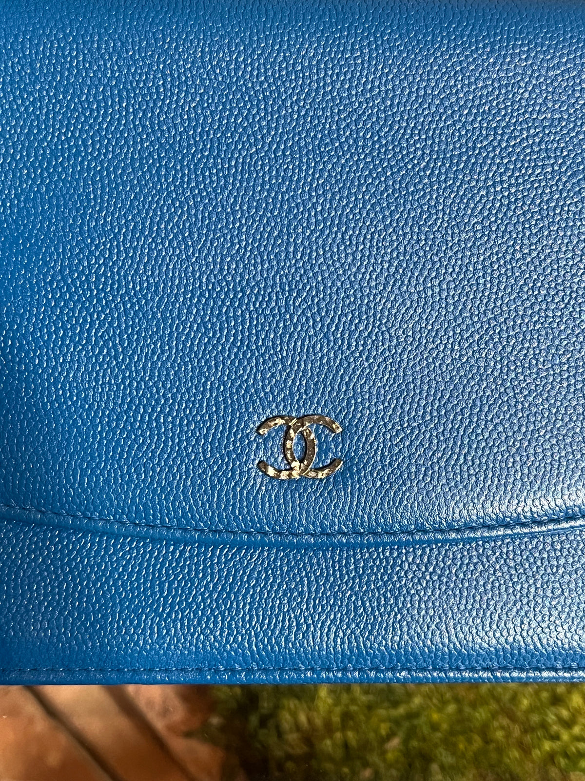 CHANEL Blue Caviar Wallet On Chain
