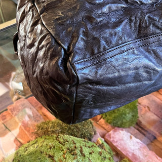 GIVENCHY Pandora Black Crinkled Leather Shoulder Bag