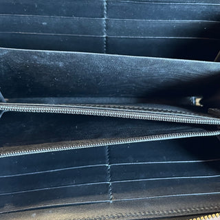 GUCCI Black Leather Debossed Jumbo GG Continental Wallet