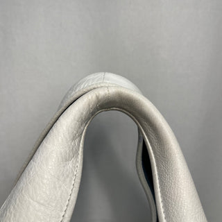 LOEWE Calle Leather White Hobo Shoulder Bag