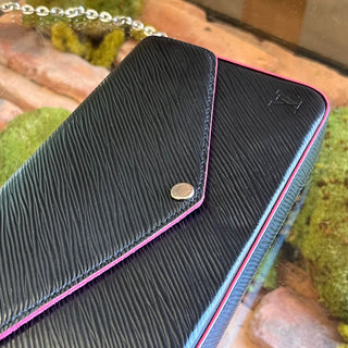 LOUIS VUITTON Felicie Pochette Black Epi Leather Crossbody Bag