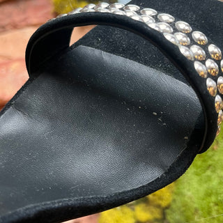 GIUSEPPE ZANOTTI Black Suede Stud Sandals SZ 40 (US 10)