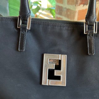 FENDI Black Neoprene Vintage Shoulder Bag