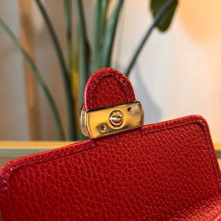 GUCCI Interlocking G Logo Red Dollar Compact Bi-Fold Wallet