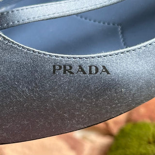 PRADA Blue Satin Crystal Ballet Flats SZ 41 (US 11)