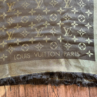LOUIS VUITTON Brown Monogram Shine Shawl