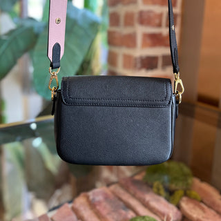 LOUIS VUITTON Lockme Black White Grained Calfskin Crossbody