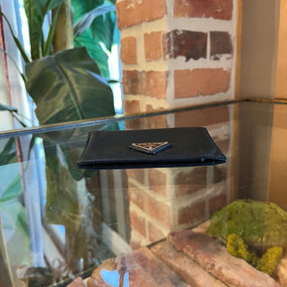 PRADA Black Nylon Fold Over Wallet