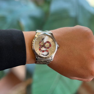 GUCCI G-Timeless King Snake Quartz Stainless Steel Watch