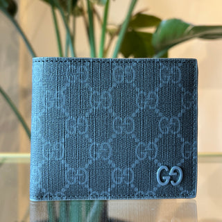 GUCCI Gray GG Supreme Bifold Wallet