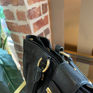 MIU MIU Madras Black Goatskin Tote Bag
