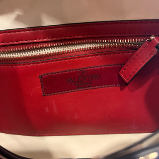 VALENTINO Rockstud Spike Denim Nappa Leather Wallet on Chain Crossbody Bag