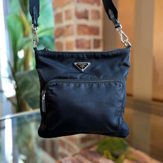 PRADA Black Nylon Messenger Bag