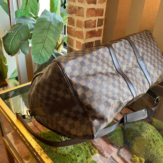 LOUIS VUITTON Keepall 55 Damier Ebene Brown Canvas Duffel