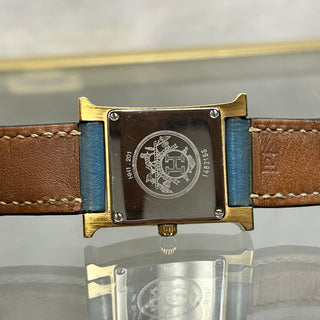 HERMES HH1.201  Blue Gold Plated H Quartz Ladies Watch