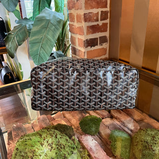 GOYARD Saint Louis PM Black Goyardine Canvas Chevroches Calfskin Tote