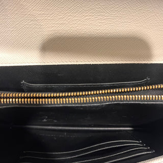 PRADA Talco White Saffiano Lux Leather Crossbody Bag