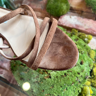 MANOLO BLAHNIK Brown Suede Strappy Sandals SZ 38 (US 8)