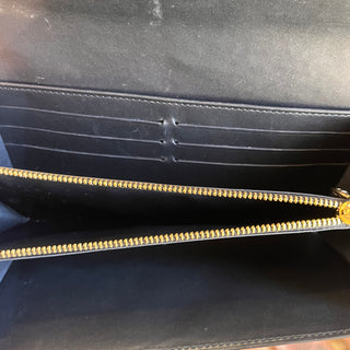 LOUIS VUITTON Sarah Bleu Infini Monogram Vernis Leather Wallet