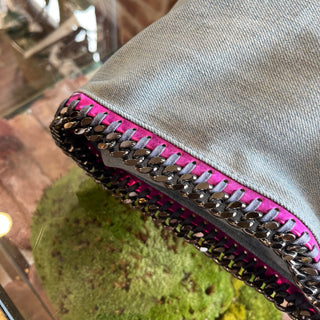 STELLA MCCARTNEY Falabella Denim Tote Pink Trim Bag
