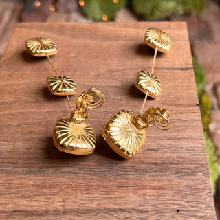 SAINT LAURENT Green Drop Clip on Earrings