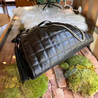 GUCCI Deco Medium Black Leather Quilted Tote